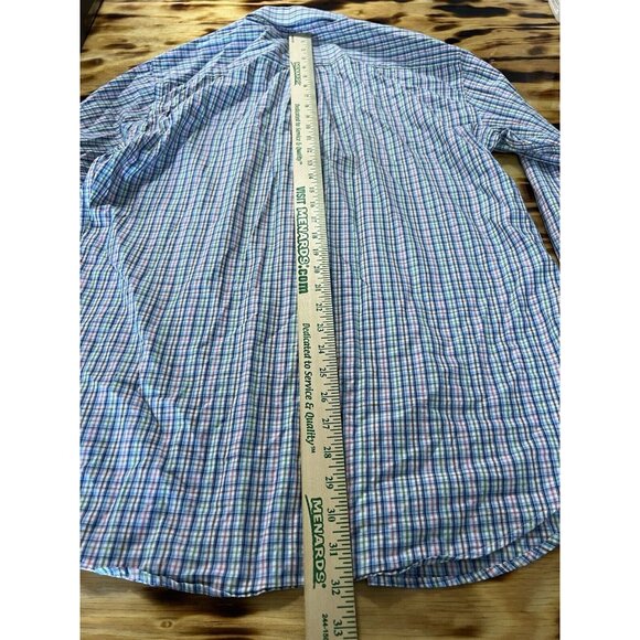 Peter Millar Shirt Men Size Large Blue/Green/Pink Cotton Button Down Preppy City - Picture 9 of 13